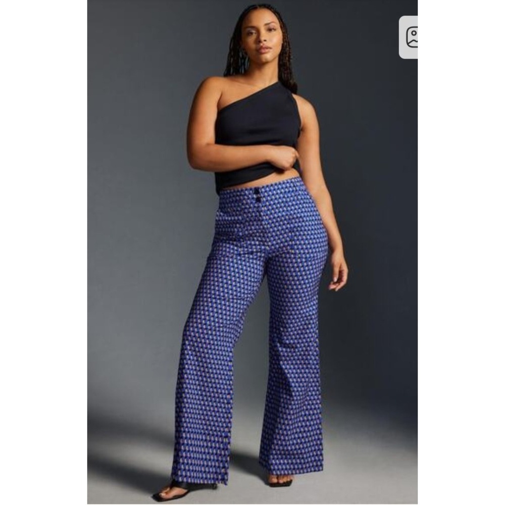 Maeve by Anthropologie The Naomi Geometric Print Wide Leg Pants‎ Size US 0